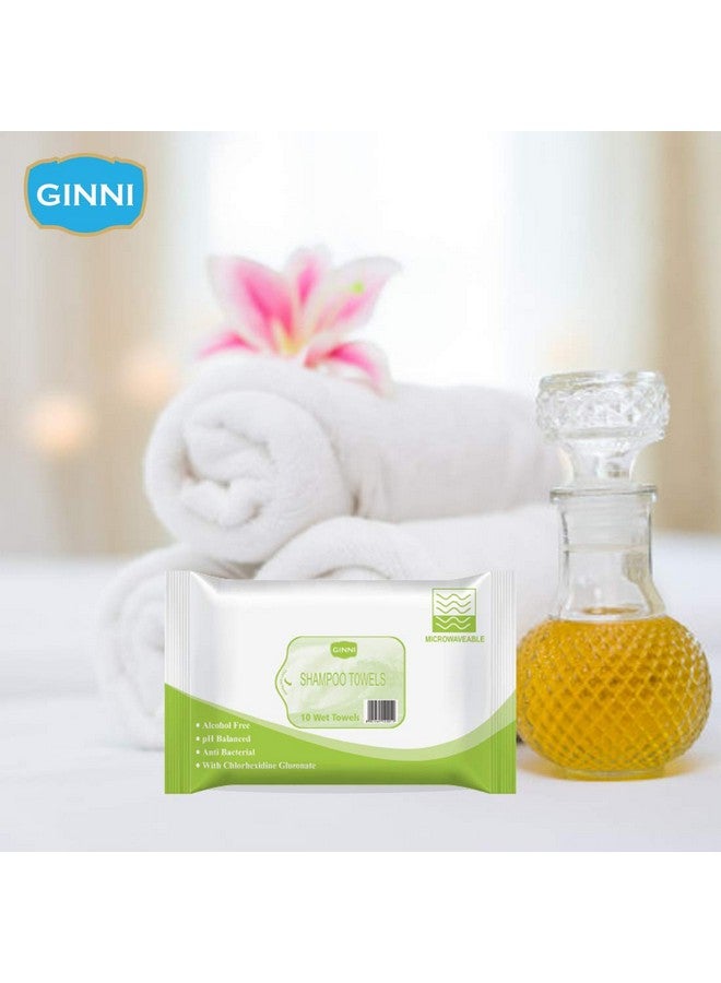 GINNI Shampoo Towels | No-Rinse Hair Cleansing | Ph Balanced, Alcohol-Free, And Antibacterial | Perfect For Travel, Patients, Or Instant Refresh | 10 Towels Per Pack, Pack Of 2, 240Mm X 300Mm - Image 5