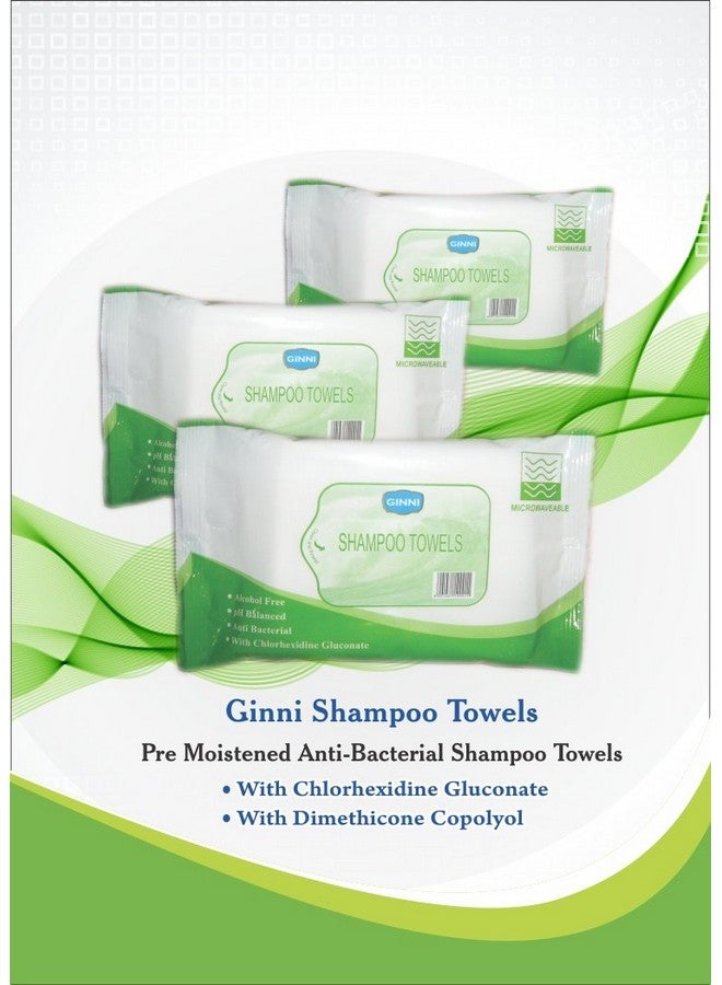 GINNI Shampoo Towels | No-Rinse Hair Cleansing | Ph Balanced, Alcohol-Free, And Antibacterial | Perfect For Travel, Patients, Or Instant Refresh | 10 Towels Per Pack, Pack Of 2, 240Mm X 300Mm - Image 4