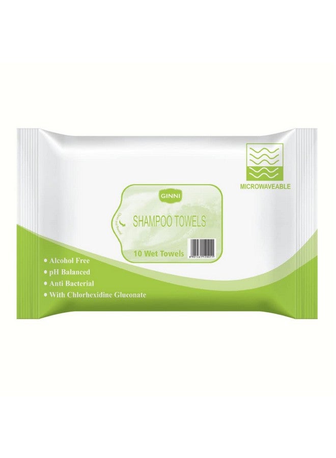 GINNI Shampoo Towels | No-Rinse Hair Cleansing | Ph Balanced, Alcohol-Free, And Antibacterial | Perfect For Travel, Patients, Or Instant Refresh | 10 Towels Per Pack, Pack Of 2, 240Mm X 300Mm - Image 2
