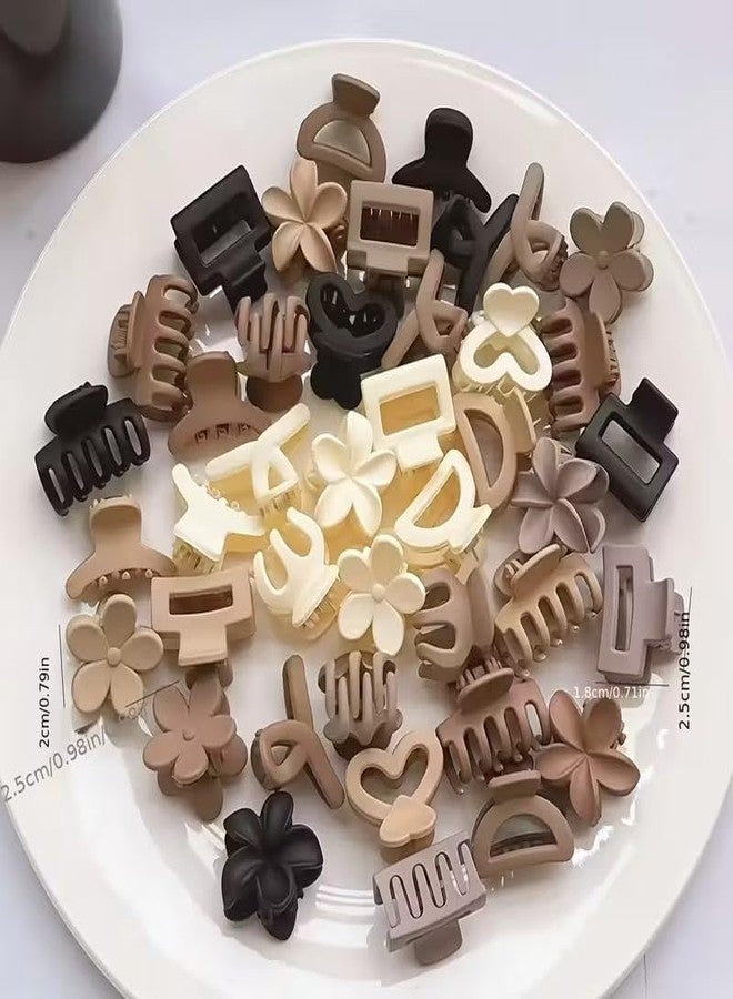 EPARTY 12 Pcs Mini Matte Hair Claw Clips for Women - Multicolor Small Jaw Clips for Thick & Thin Hair - Korean Aesthetic Non-Slip Accessories (Pastel & Dark Mix) - Image 2