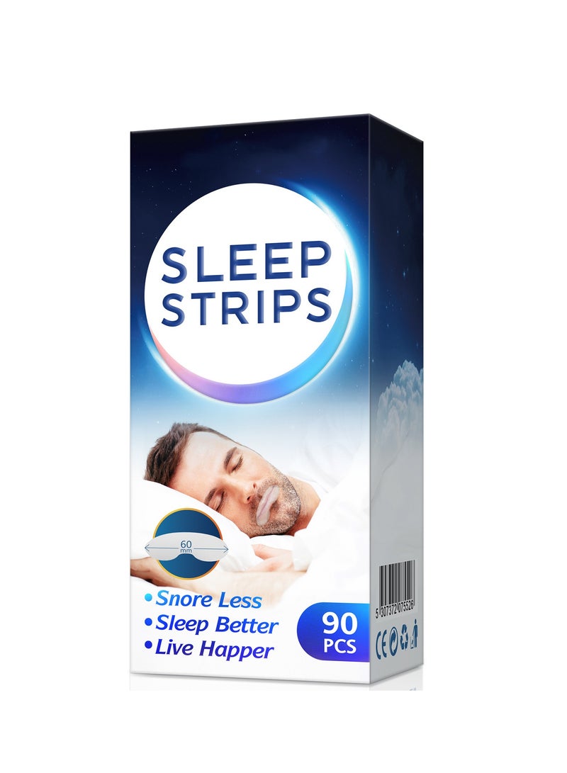 SYOSI 90 قطعة شريط فم متقدم لطيف للتنفس من الأنف أجهزة مضادة للشخير توقف فوري للشخير مساعدات للرجال والنساء - Image 1