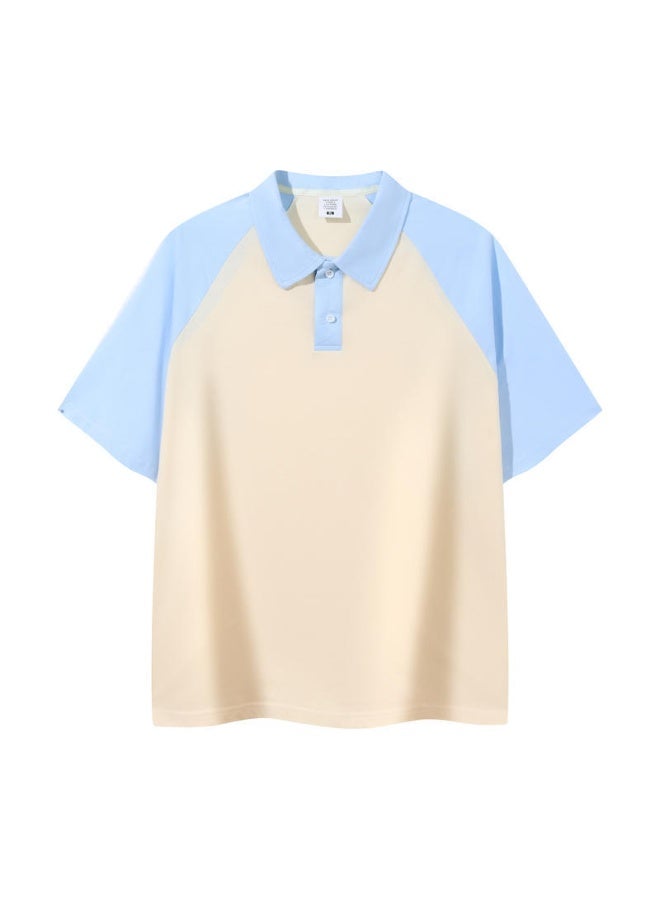 Men's Polo Shirt Summer Casual Half Sleeve Short Sleeve Turn-down Collar Trendy Color Block T-shirt Student Leisure To - Image 1