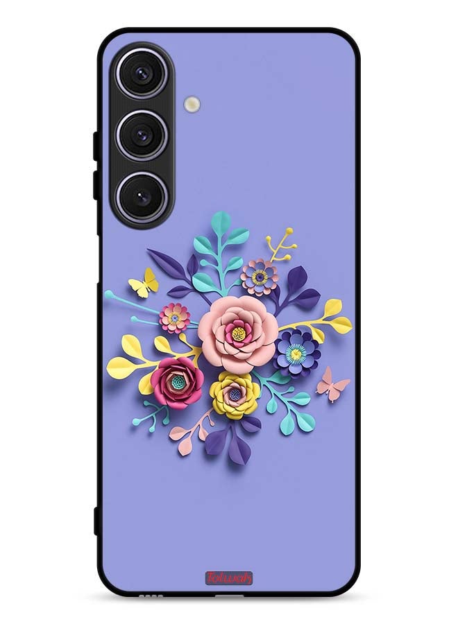 غطاء حماية سامسونج جالاكسي A17 مزخرف بفن الزهور