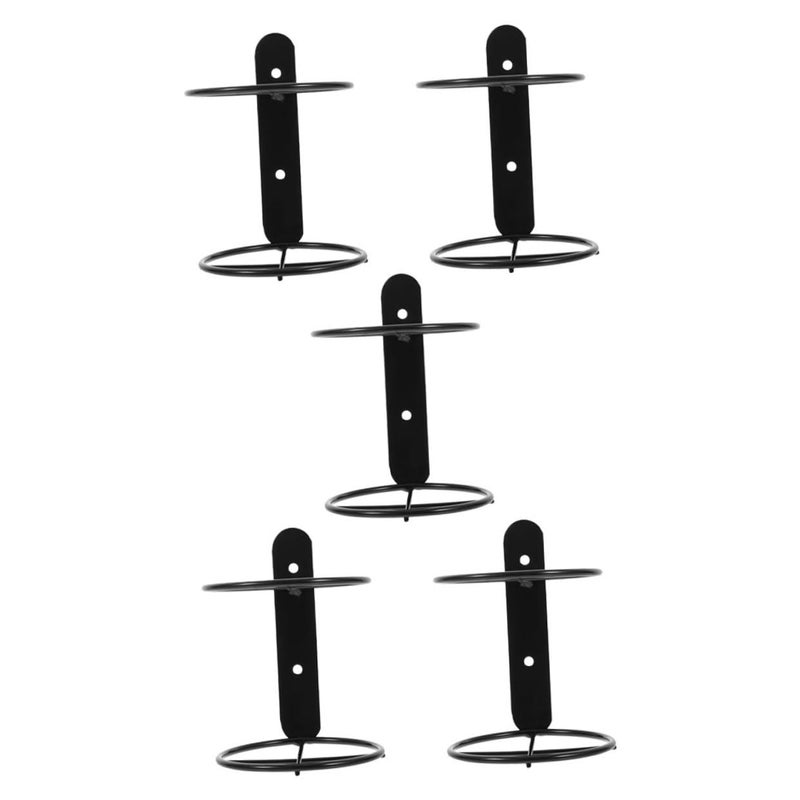 Wall Mounted Metal Wine Rack Single Bottle Holder Display Organizer Kitchen Bar Storage 5 Pack - Image 2