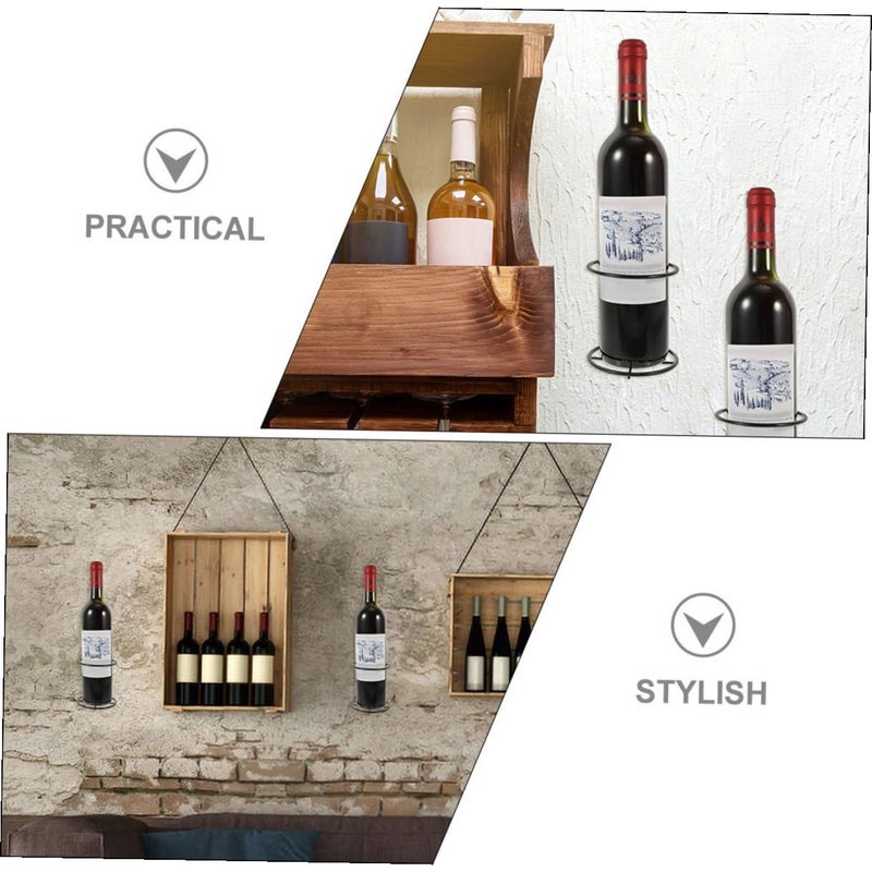 Wall Mounted Metal Wine Rack Single Bottle Holder Display Organizer Kitchen Bar Storage 5 Pack - Image 4