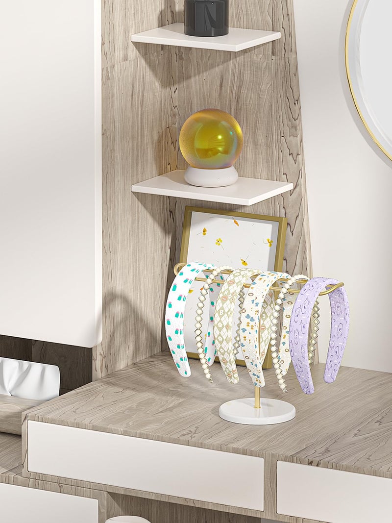 Adugay Headband Holder Organizer,Head Band Stand For Girls Room,Mouse Ear Storage For Women,Hair Accessories Display Rack (Metal Golden Headband Holder) - Image 2