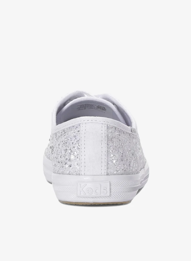 Keds Keds Women's Champion Lace Up Glitter Textile Casual Sneaker White