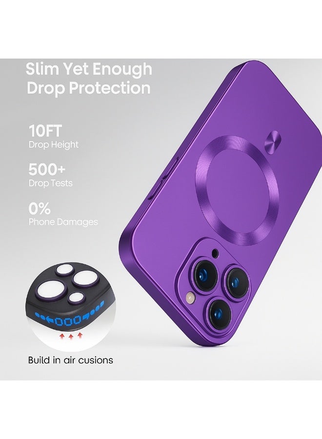 iPhone 16 /16Pro/16Pro Max cover, MagSafe Case with Magnetic Wireless Charge, Matte Soft Glass Lens Protection - Image 3