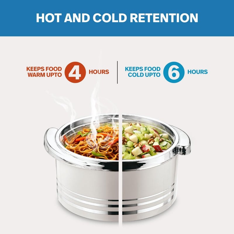 Pinnacle Insulated Casserole Dish with Lid 3 pc Set 372615 qt Hot Pot Food WarmerCooler Thermal SoupSalad Serving Bowl Stainless Steel Hot Food ContainerBest Gift Set for Moms Holidays - Image 4