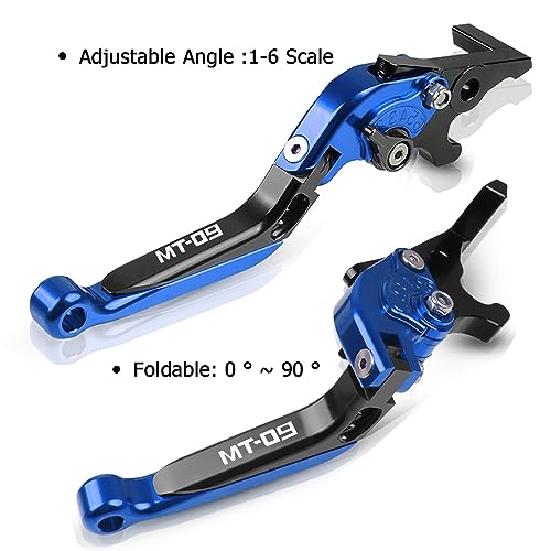 FREAXLL MT09/SP MT07 Motocycle Brake and Clutch Levers Set for MT09 MT07 FZ07 2013-2021 MT 09 SP 2017-2021 Tracer 900 GT 2018-2020 Tenere 700 900 2019-2021 FAZER 600 2004-2010 (Blue/Black) - Image 3