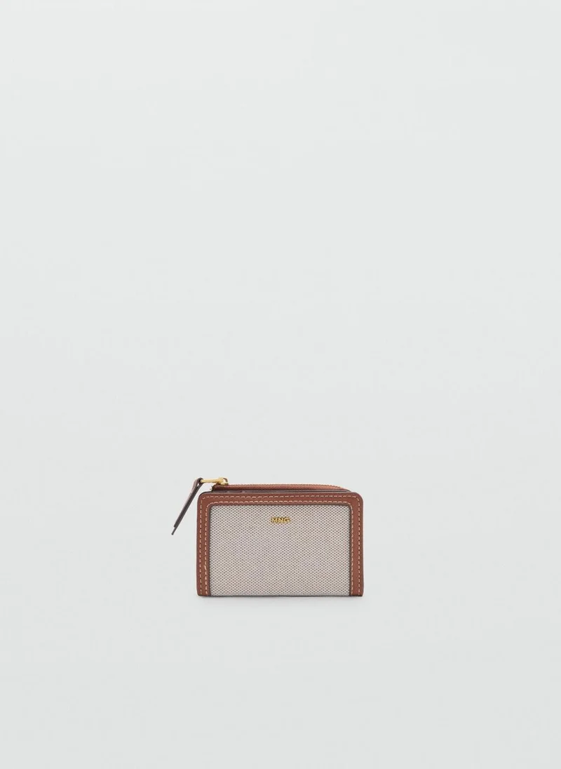 مانجو Canvas wallet with contrasting flap
