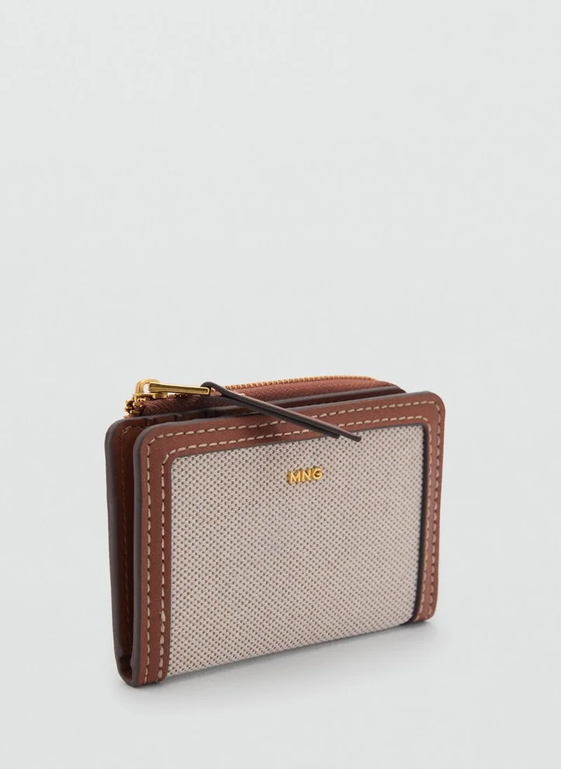 مانجو Canvas wallet with contrasting flap
