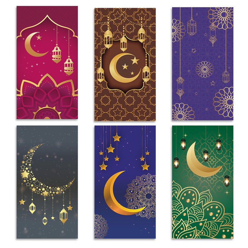 Eid Money Envelope - S1019 (6 Pcs Set) - Eid Mubarak Cash Gift Envelope for Kids, Ramadan Eidi Money Wallet, Green Lucky Envelope, Arab Festival Favors - 4