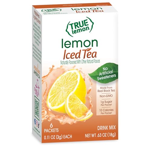 True Citrus LEMON ICED TEA MIX by TRUE LEMON  Instant Powdered Drink Packets That Quench YOUR Thirst Mouth Watering True Citrus LEMON ICED TEA 6 Count Pack of 4 - Image 5