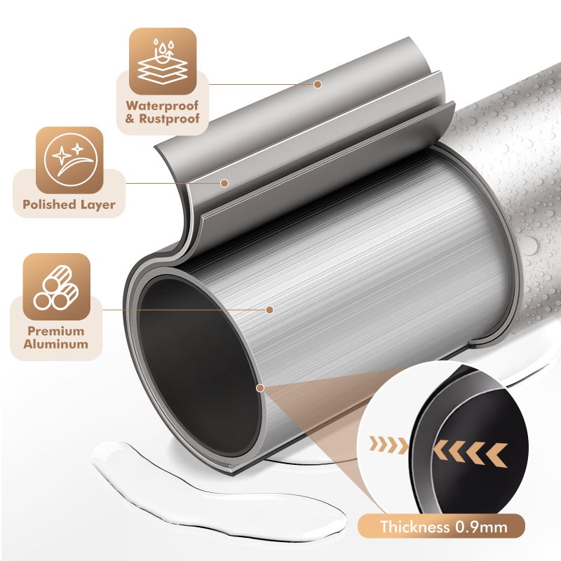 Bonpally Curved Shower Curtain Rod for Bathroom, 40-72 Inches Adjustable Curved Shower Rod, 0.9MM Rustproof Shower Curtain Rod with Rotating Brackets for Extra Shower Space, Need To Drill, Brush Nickel - Image 5