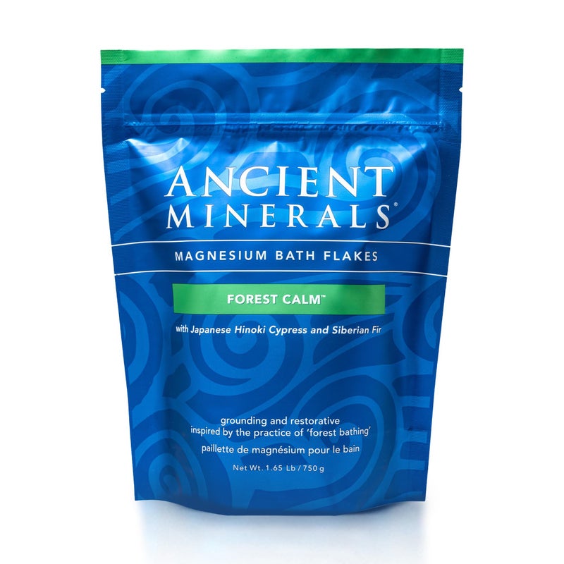 Ancient Minerals Magnesium Bath Flakes Forest Calm - Resealable Magnesium Bag of Zechstein Chloride Alternative to Epsom Bath Salt (1.65 lb) - Image 1