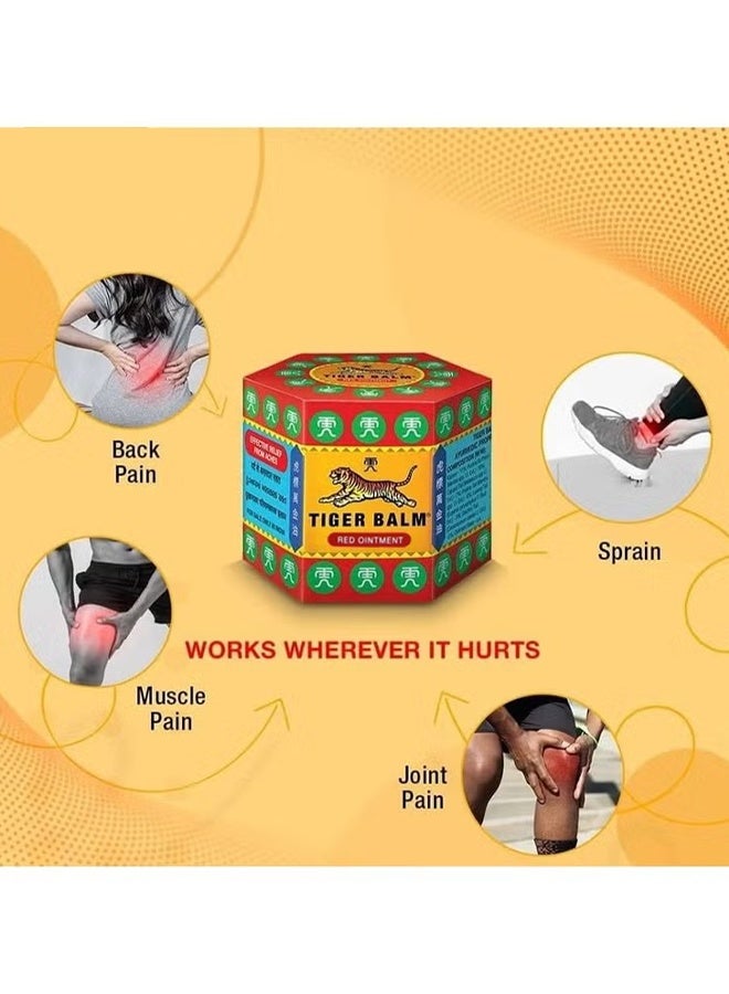مرهم أحمر 19.4g، تخفيف فعال من المفاصل، ألم في الجسم والركبة، أوجاع عضلية، التواء، صداع، بلسم النمر - Image 2