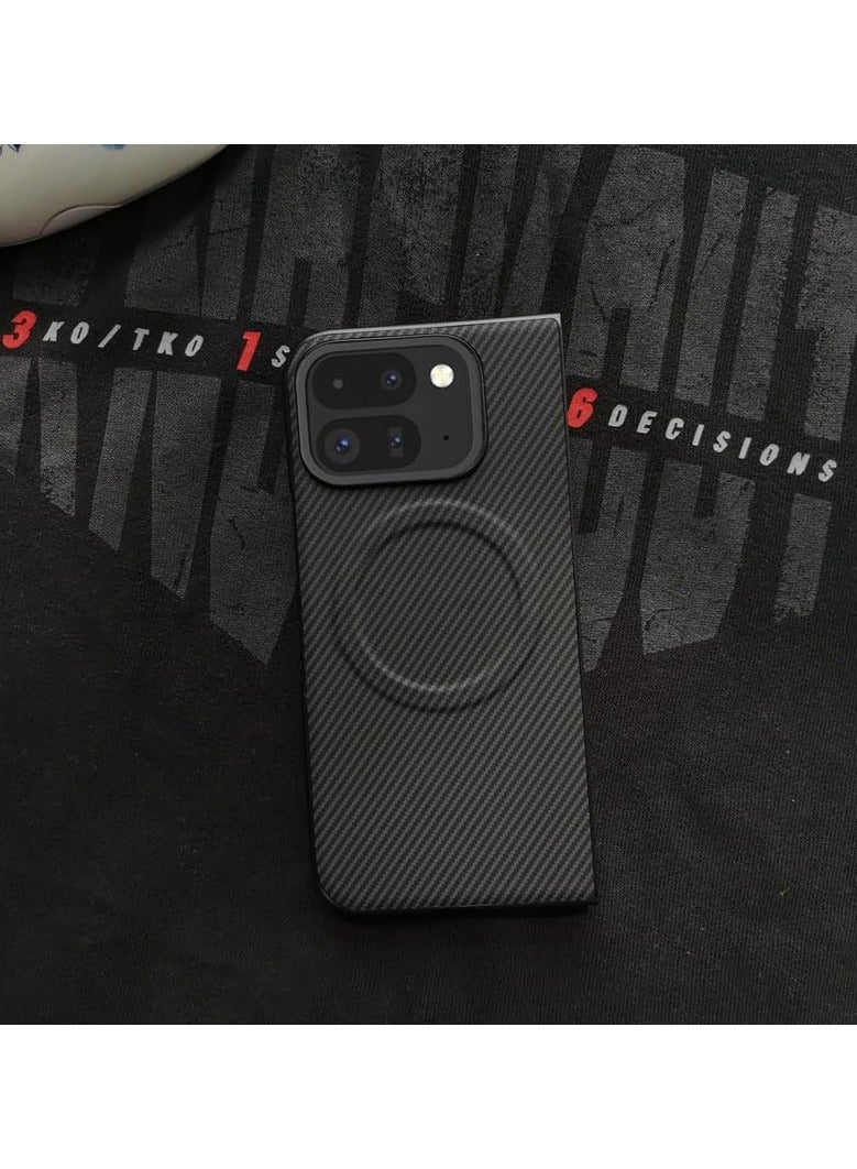 Case for Google Pixel 9 Pro Fold (2024),Magnetic Carbon Fiber Texture Ultra-Thin Phone Case Compatible with Wireless Charging,Protective Cover for Pixel 9Pro Fold - Image 1