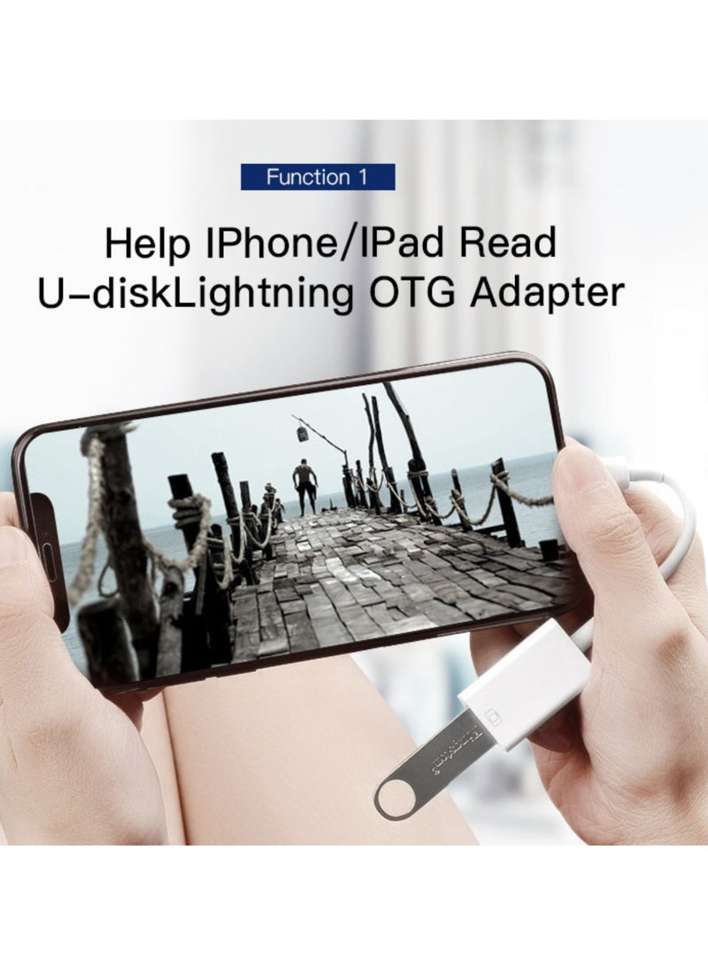 يسيدو GS10 بلاستيك لقارئ بطاقة ذاكرة USB Lightning إلى USB لمحول iPhone إلى USB OTG - Image 3