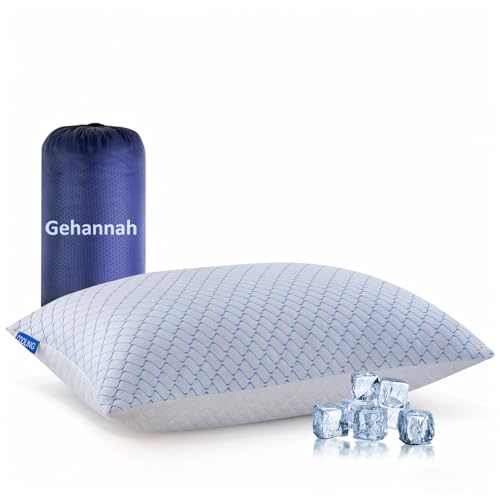 Gehannah وسادة سفر جيهانا - كبيرة 1 عبوة وسادة تخييم قابلة للضغط للنوم - رغوة الذاكرة الممزقة مع 1 حقيبة تخزين - داعمة للبالغين والأطفال، الأنشطة الخارجية، الرحلات، والتسلق - Image 1