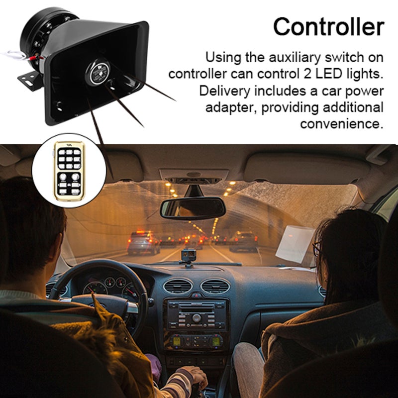 Car Warning Alarm: 120dB High Decibel 18-Tone Black - Sturdy Iron ABS Construction - Loud Warning Alarm for 12.0V Car Truck Engineering Vehicle Tractor - Image 4