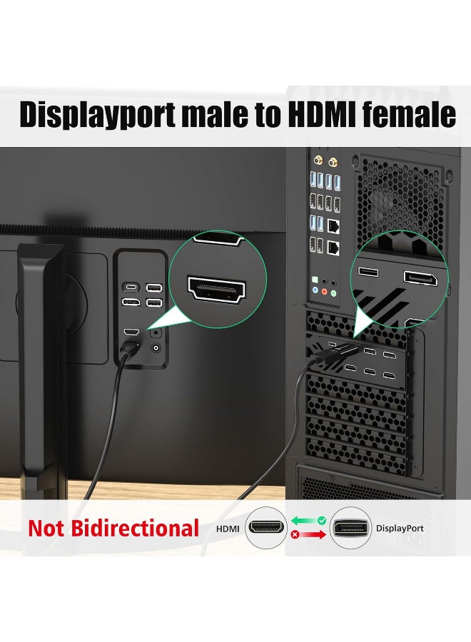 X-level 8K DisplayPort to HDMI Adapter, Uni-Directional DP PC to HDMI Monitor Converter, 8K Ultra HD DP Display Port to HDMI Adapter(Male to Female), Compatible for Lenovo Dell HP and Other Brand Laptop PC TV Gaming Monitor - Image 4