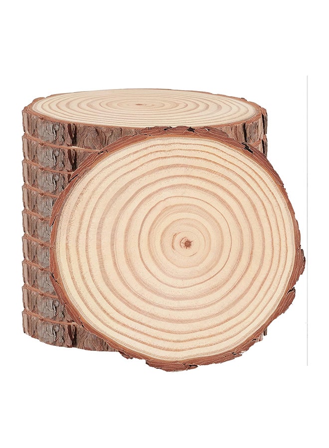 Kohand 10 Pcs 22-30Cm Wood Slices  Unfinished Wood Rounds With Bark  Round Wooden Discs Circles For Crafts Christmas