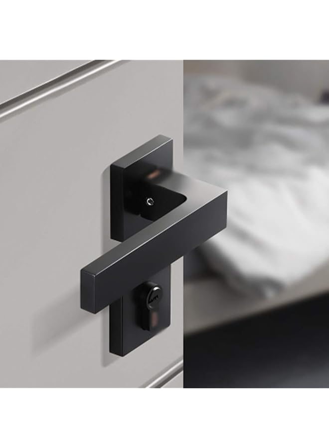 PROMASS promass Square Interior Door Handle sets - 35-55mm Doors, Black  - Image 1