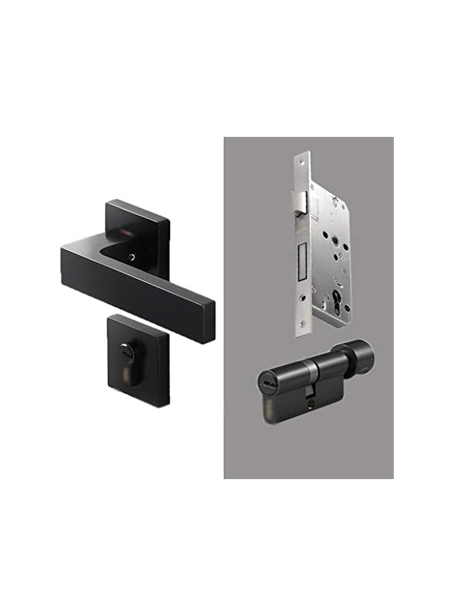 PROMASS promass Square Interior Door Handle sets - 35-55mm Doors, Black  - Image 2