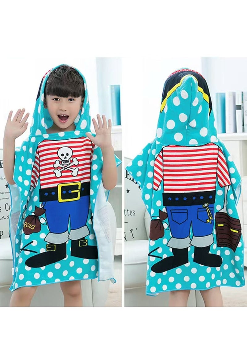 Kids Hooded Beach Bath Towel Poncho for Age 4-10 Years - Swim Pool Coverup Cape Multi-use Bath/Shower/Pool/Swim