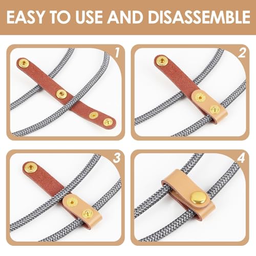 VILPKWMP 2 Pcs PU Leather Handbag Strap Shortener, Top Handle Keeper with Snap Buckle, Non-Slip Dual Grip Connection Buckle Holder for Shoulder Bag, Purse, Satchel, Clutch, or Wallet (Black and Light Brown) - Image 4