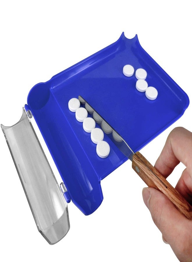 Medarchitect Right Hand Pill Counting Tray with Spatula (Blue - Wood Handle) - Image 2
