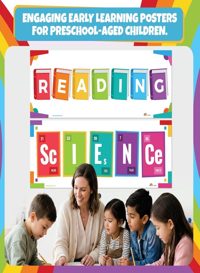 Sproutbrite 4 Educational Charts Math Science Writing Reading 13.5"x39" - Image 3