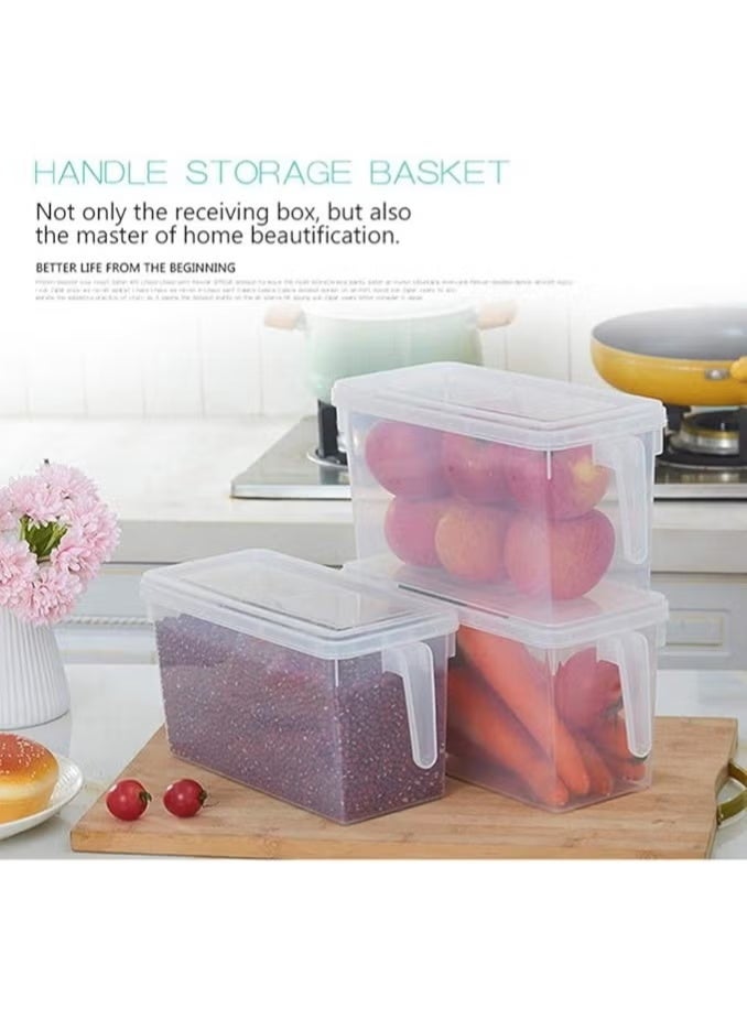rayze 6 Pack Fridge Storage Boxes, Stackable Plastic Kitchen Food Storage Containers with Lids and Handle for Fruits and Vegetables, Freezer Safe Transparent Organizers (6 Pack) - Image 5