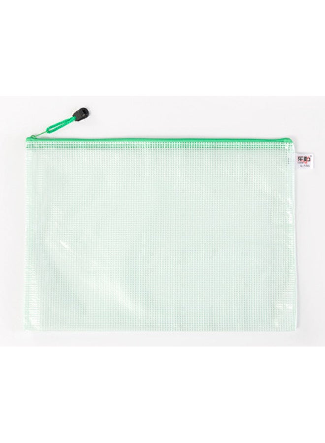 جوهان حقيبة ملفات A4 شبكية سميكة متعددة المقاسات بشريط سحاب شفاف - حقيبة تخزين مكتبية - حقيبة قرطاسية للطلاب - Image 1