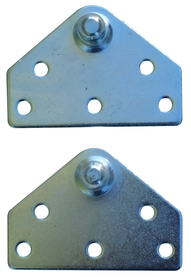 JQuad Large Flat Lift Support Bracket - Zinc Plated 14 Gauge Steel - 10mm Ball Stud - Gas Strut Mounting Brackets - Gas Shock Lid Strut Prop Spring Mount - Image 1