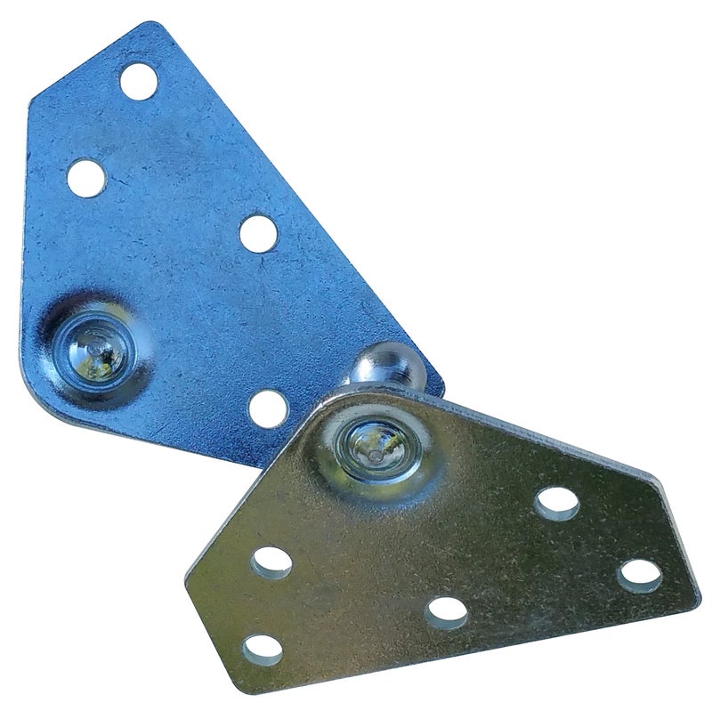JQuad Large Flat Lift Support Bracket - Zinc Plated 14 Gauge Steel - 10mm Ball Stud - Gas Strut Mounting Brackets - Gas Shock Lid Strut Prop Spring Mount - Image 4