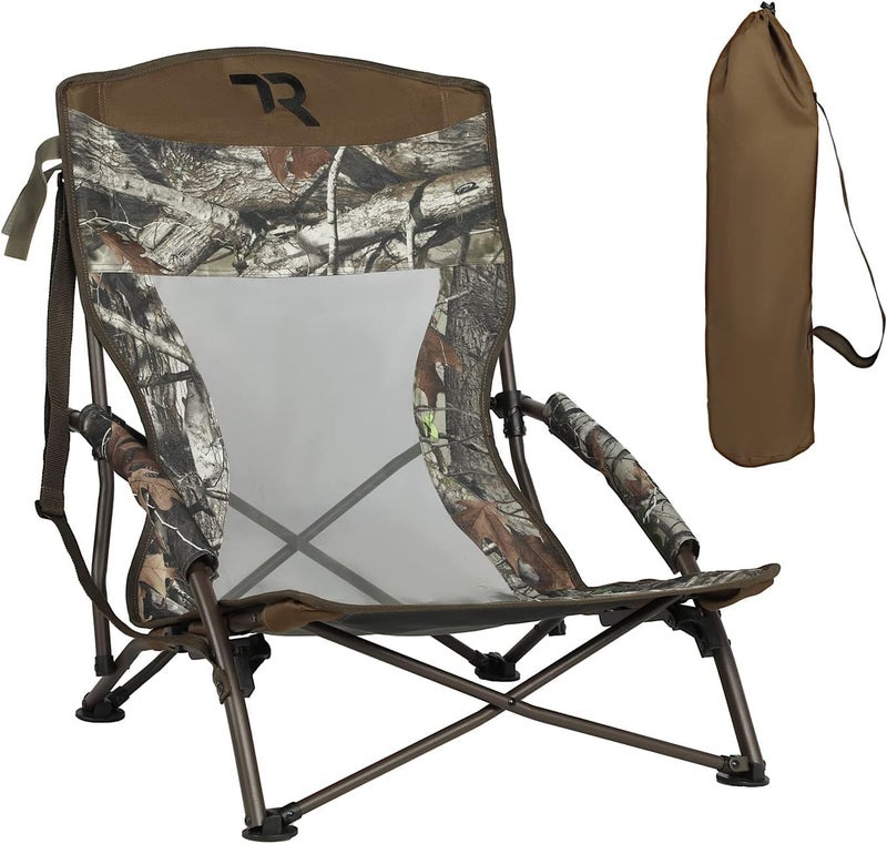 TR Low Camping Chair,Turkey Chairs for Hunting Lightweight Heavy Duty,Low Chair with Carry Bag for Outdoor Camping Travel Hunting (Camo 1) - Image 1