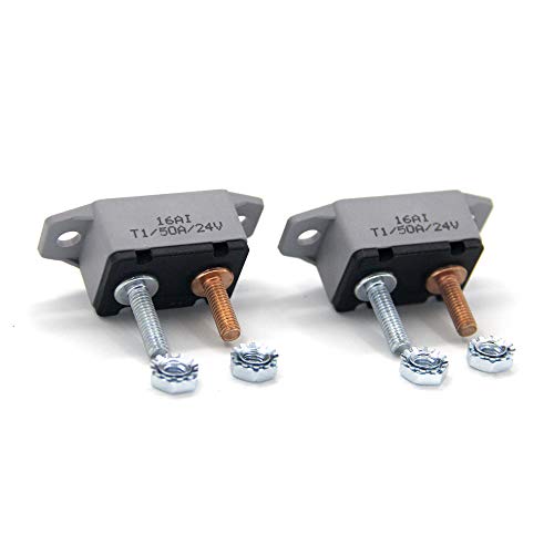 ZOOKOTO 2pcs 12-24V 50 Amp ATV AUTO Resettable Circuit Breaker Fuse Holder 50A - Image 1