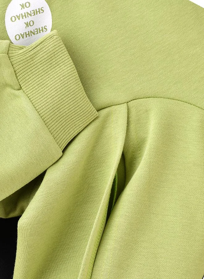 babyqlo Lime Green "Hi" Hoodie and Jogger Set for Boys