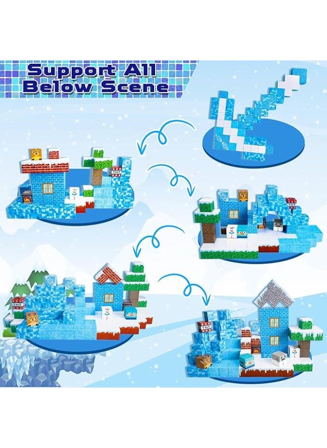 General Magnetic building Magnetic block Building Blocks Ice and Snow World building blocks Model ornaments Children's educational Toys Assembling game Gifts for family and friends  - Image 4