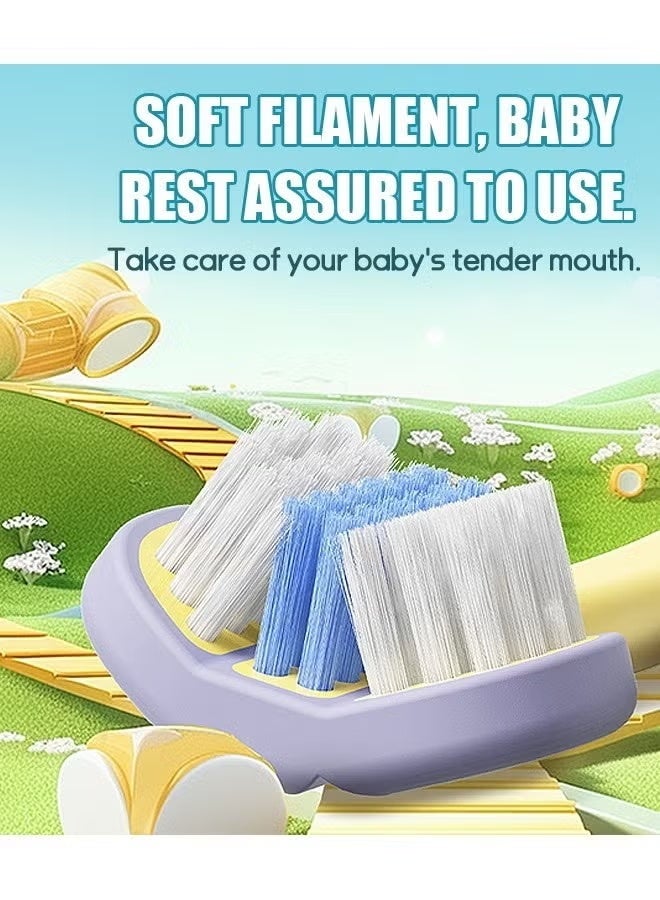 4 Pcs Three Sided Toothbrush for Kids, Extra Soft Nano Toothbrush, BPA Free Kids Toothbrush (Colorful) - Image 2