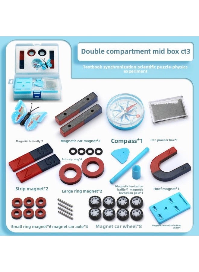 Magnet Experiment Suit Primary School Grade 2 Volume 2 Scientific Stone Suction Strip Ring U-shaped Toy Suspension Equipment Cross-border-Specifications:Magnet Suit (CT3)  - Image 1