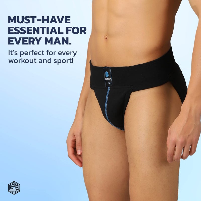 BOLDFIT Gym Supporter for Men Sports Underwear for Men for Workout in Gym Stretchable Cotton, Quick Dry, Moisture Wicking Supporter for Cricket, Gym, Running - Image 3