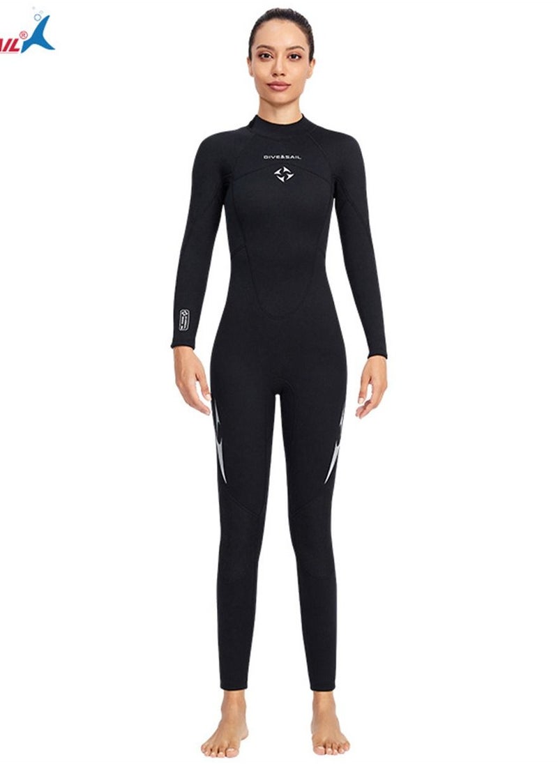 DIVE & SAIL Warm Super Elastic Wear-resistant Wet Suit Cold Proof Wetsuit Winter Swimming Suit Black  - Image 1
