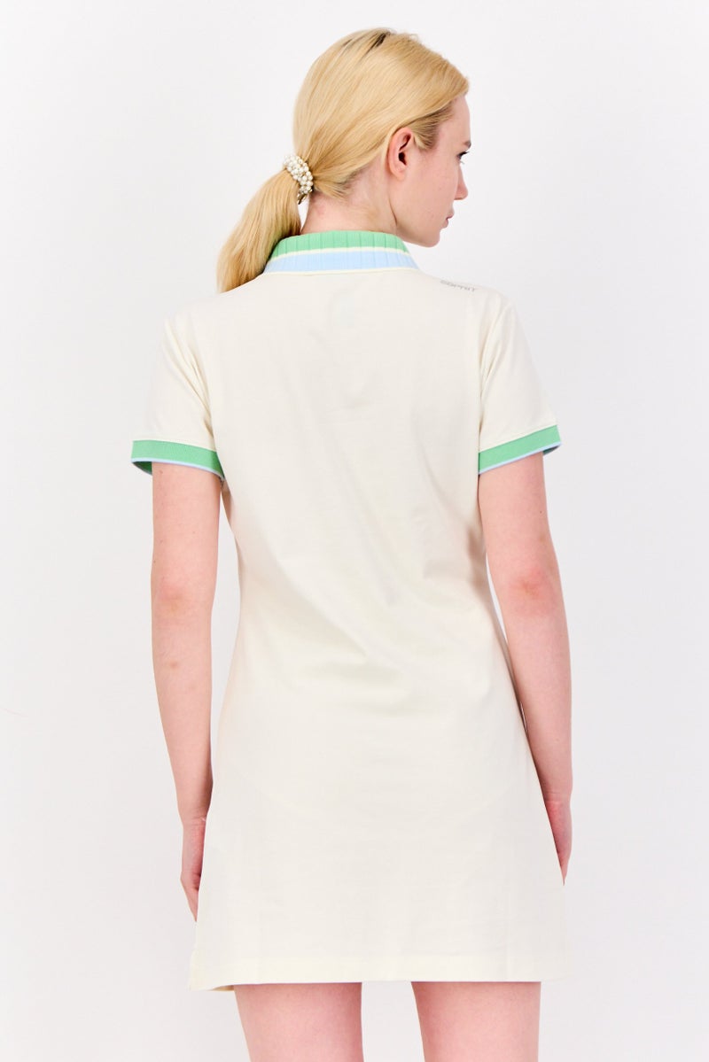 ESPRIT Women Spread Collar Short Sleeve Shirt Dress, Off White - Image 3