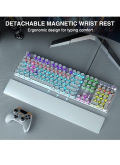 AULA RGB Backlit Volume/Lighting Control Knob Fully Programmable 108-Keys Anti-Ghosting Wired Computer Keyboards for Office/Games, Black Switch  - Image 4