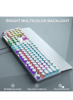 AULA RGB Backlit Volume/Lighting Control Knob Fully Programmable 108-Keys Anti-Ghosting Wired Computer Keyboards for Office/Games, Black Switch  - Image 5