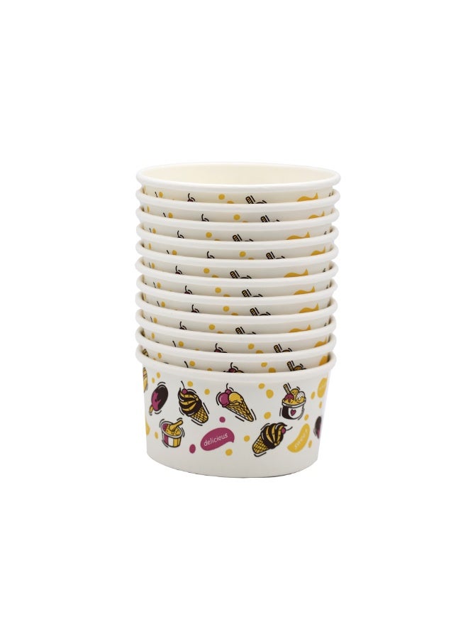 IDEAL PACK Disposable Paper Ice Cream Bowls – 100 Pack | Small, Medium & Large Sizes | Eco-Friendly, Leak-Proof Dessert Cups for Parties, Catering, Events, Frozen Yogurt, Sundaes & Snacks Large - Image 2