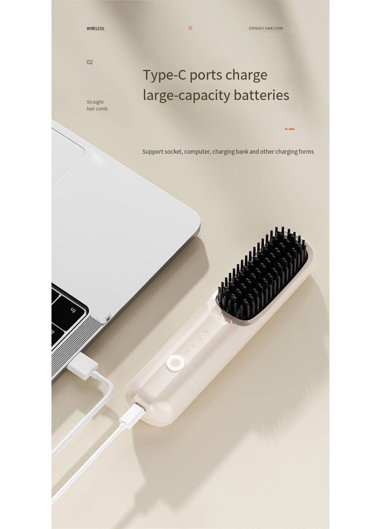 general Mini Ionic Straightening Comb – Travel-Friendly Straightener & Curler for Men/Women, Dual-Use Hair Styling Tool - Image 2